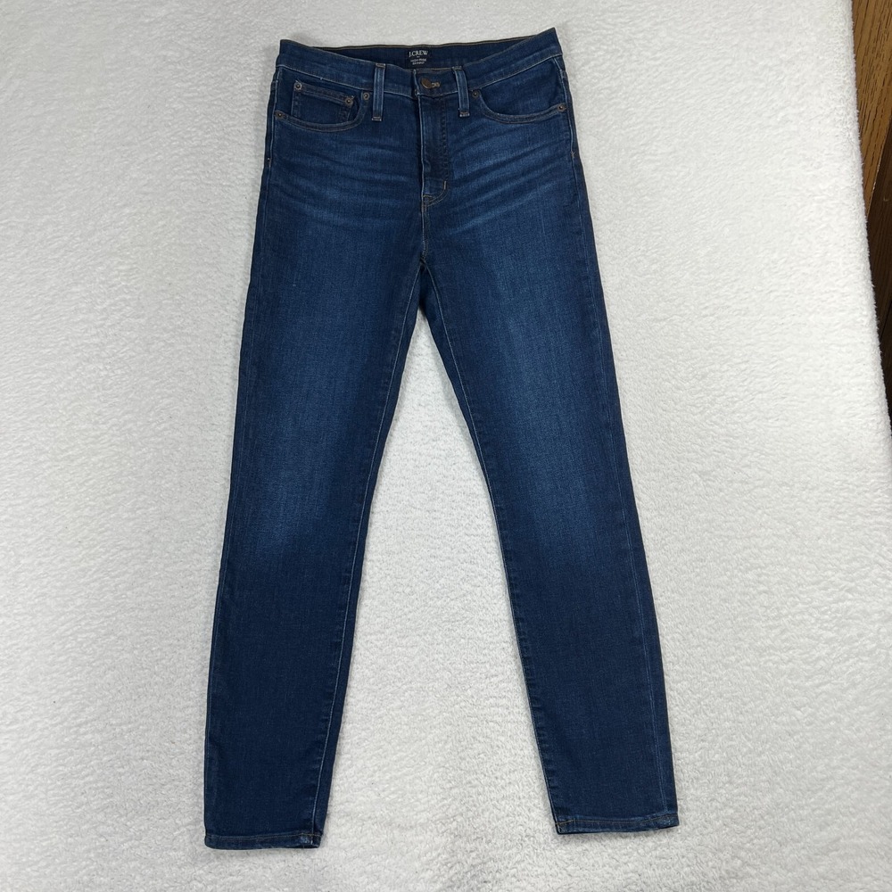 J. Crew Womens 28 High-Rise Skinny Dark Wash Stretch Jeans AK525 29x27